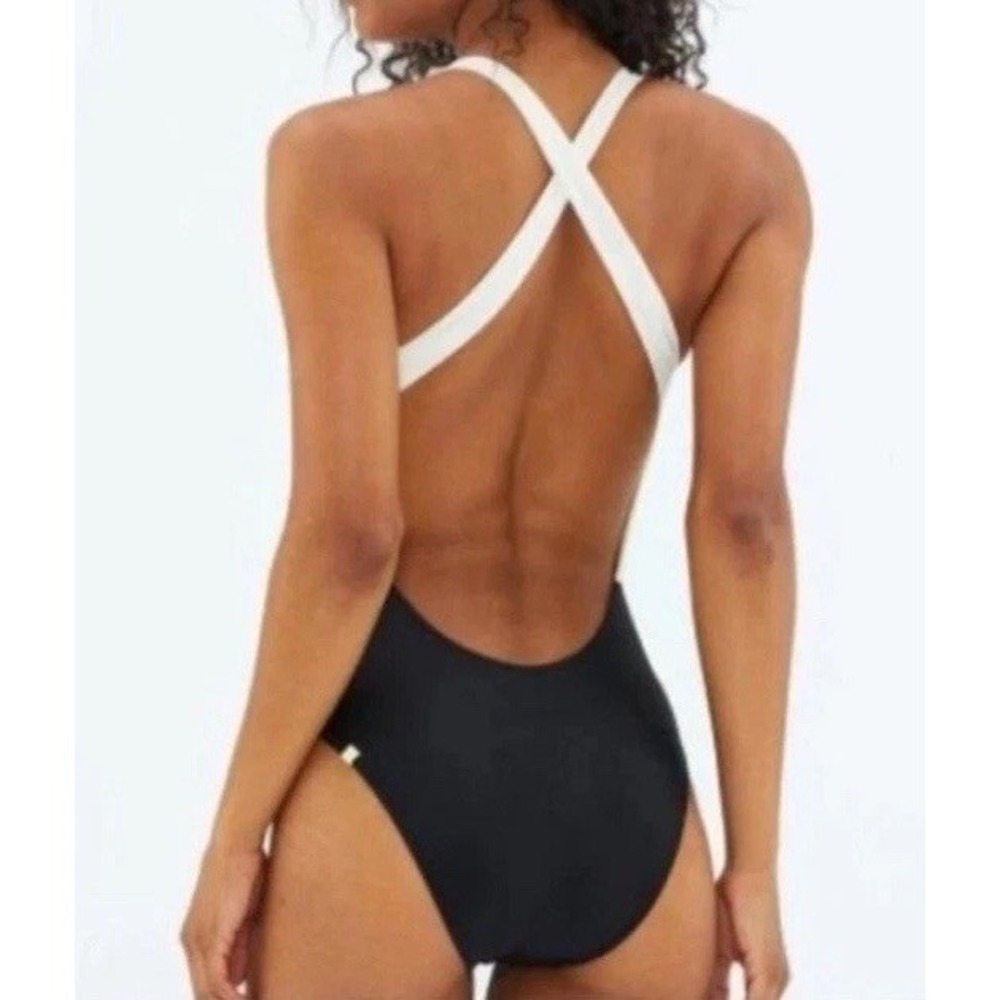 Summersalt The Deep Dive Size 2 Swimsuit Black White One Piece Beach cruise - Picture 4 of 8